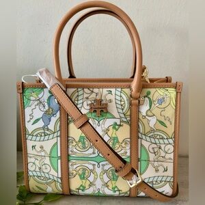 NWT TORY BURCH BLAKE TOTE/CROSSBODY
BAG W/VINTAGE CIRCUS PRINT